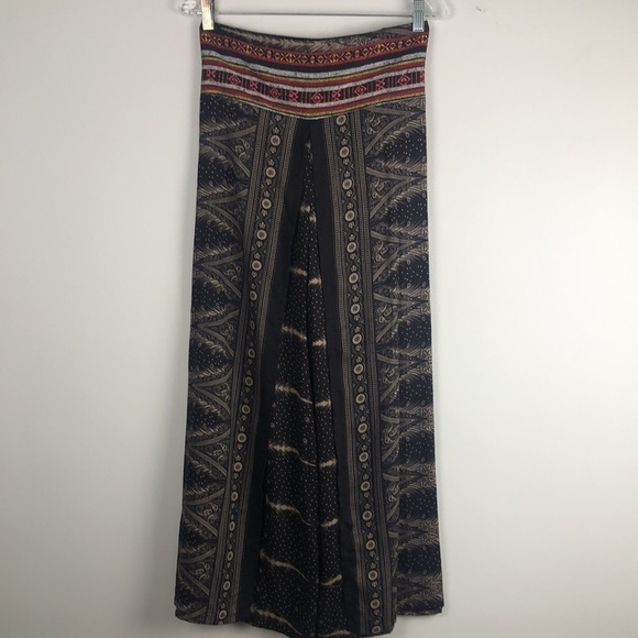 NEW Bali Queen Pocahontas Wide Leg High Rise Pants Embroidered Beach Travel - Picture 2 of 16